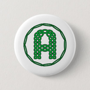 Monogram första Brev A i Keltiska Stil Knapp