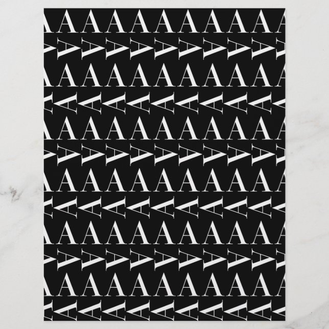 Monogram första Brev A, välj bakgrund Färg (Framsida)
