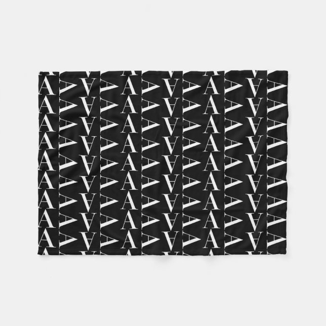 Monogram första Brev A, välj bakgrund Färg Fleecefilt (Framsidan (Horisontell))