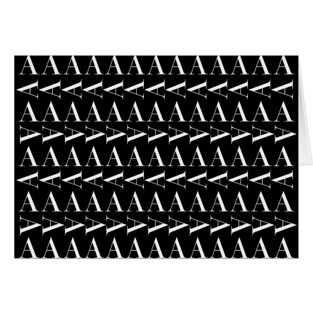 Monogram första Brev A, välj bakgrund Färg Hälsningskort (Framsidan Horizontal)