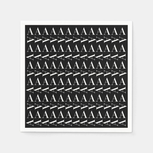 Monogram första Brev A, välj bakgrund Färg Pappersservett (Framsidan)