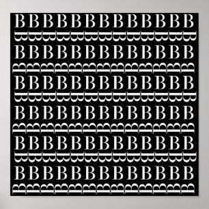 Monogram - första Brev B, välj bakgrund Färg Poster
