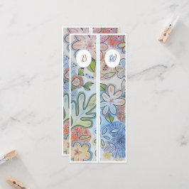 Monogram första Cheery Blommigt 2 Bokmärken