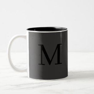 Monogram första enkel, minimalistisk modern Elegan Två-Tonad Mugg