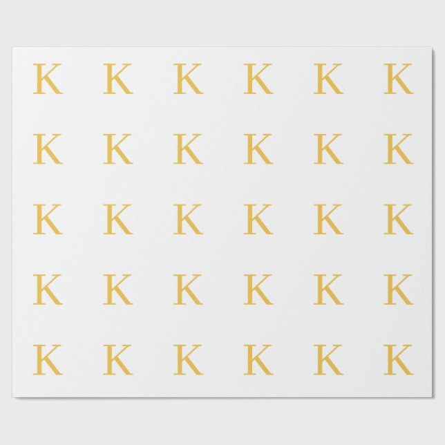Monogram Första Guld Golden White Anpassningsbar F Presentpapper (Seam)