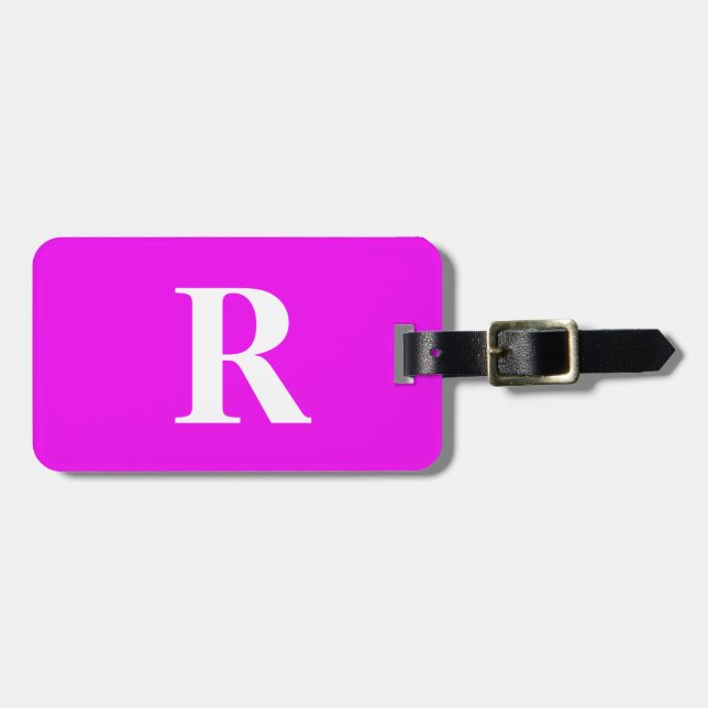 Monogram Första Lilan av Namn-mall Vit Cute Bagagebricka (Horisontell Framsida)