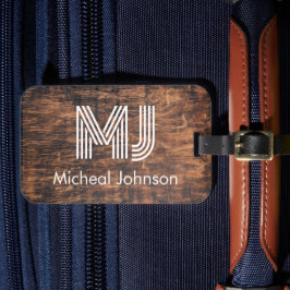 Monogram första mahogany Wood Travel Bagagebricka