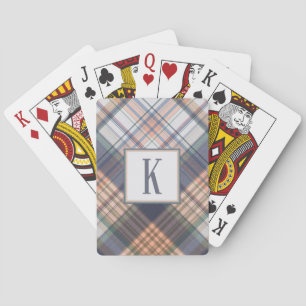 Monogram första masculine Blue Grått Grönt Pached Casinokort