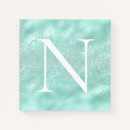 Monogram första Mint Grönt Sparkles Bling