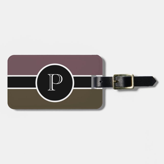 Monogram - första Modern Chic Travel Professionell Bagagebricka (Horisontell Framsida)