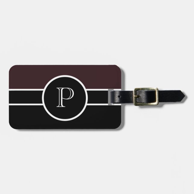 Monogram - första Modern Chic Travel Professionell Bagagebricka (Horisontell Framsida)
