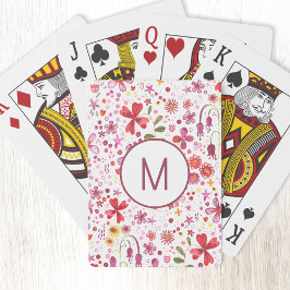 Monogram - första modern Vild - färgen Blommor på  Casinokort