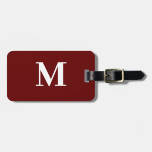 Monogram första Namn Burgundy Red Gift-favoriter Bagagebricka