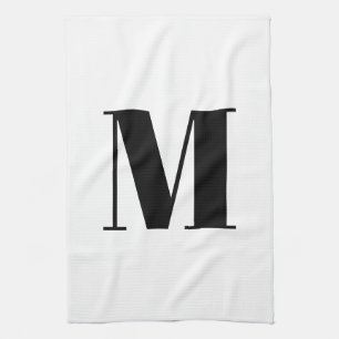Monogram, första svartvit modern kökshandduk