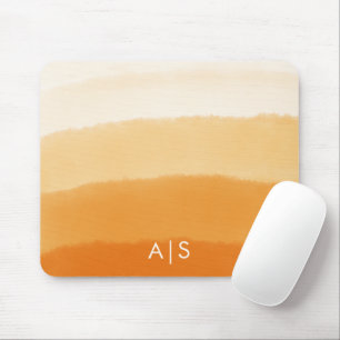 Monogram första vattenfärgspumpkin Orange Ombre Musmatta