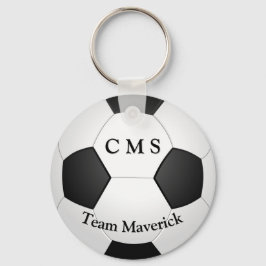 Monogram fotboll, anpassningsbar nyckelring