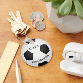 Monogram fotboll, anpassningsbar nyckelring