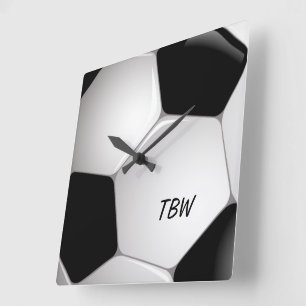 Monogram fotboll - fotboll fyrkantig klocka