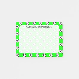 Monogram Fotbollar Limegrön Post-it Block