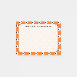 Monogram fotbolls bollar Orange Post-it Block