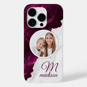 Monogram Foto Modernt Blommigt Marmor Anpassat Nam