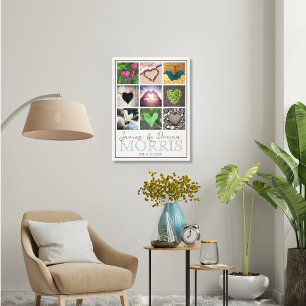 Monogram fotofoto med hjärtuppvärmning canvastryck