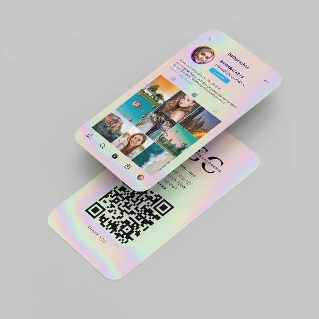 Monogram Fotograf Holografiskt instagram Visitkort (Monogram Photographer Holographic Instagram Business Card
)