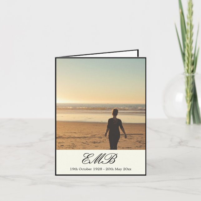 Monogram fotoinbjudan till tjänsten för vanliga mi inbjudan (Framsida)