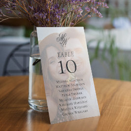 Monogram fotoutlägg med säte i Bröllop Bordsnummer