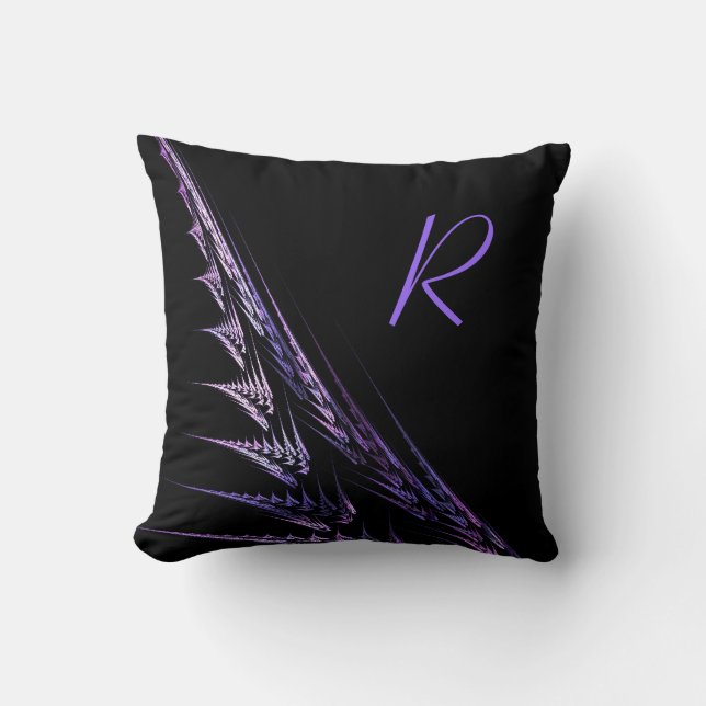 Monogram Fractal Flame Mönster Dekorativ kudde (Framsida)