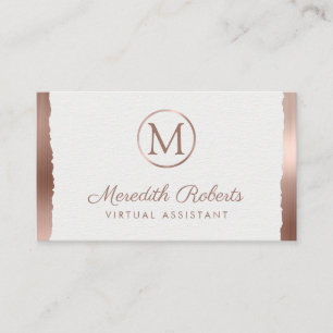 Monogram från ro Guld Brushed Metall White Ram Visitkort