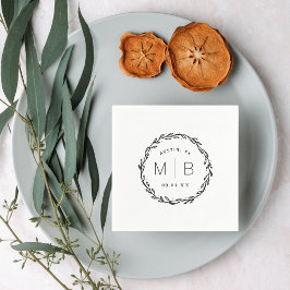 Monogram från Rustic WAN Bröllop Pappersservett