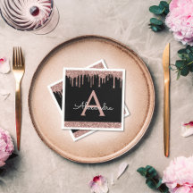 Monogram från svartbjörndagen rosa ros Glitter