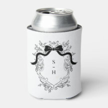 Monogram-Fransk för Coquette Bow Vapensköld-bröllo