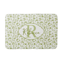 Monogram fransk lantlig olivblad grön chic