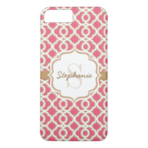 Monogram Fuchsia och Guld Quatrefoil