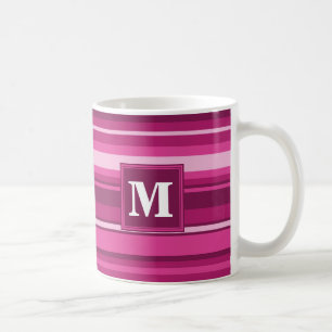Monogram fuchsia rand kaffemugg