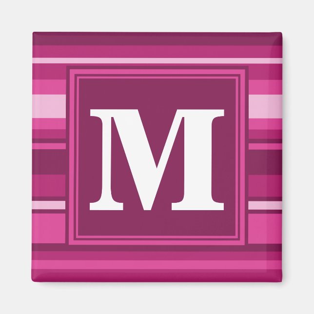 Monogram fuchsia rand magnet (Framsidan)
