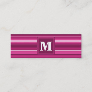 Monogram fuchsia rand mini visitkort