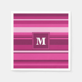 Monogram fuchsia rand pappersservett