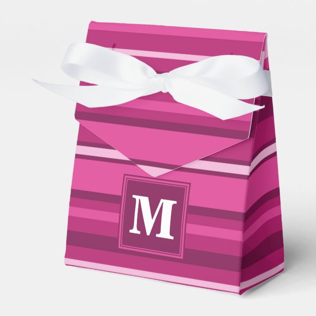 Monogram fuchsia rand presentaskar (Framsidan Sidan)
