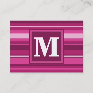 Monogram fuchsia rand visitkort