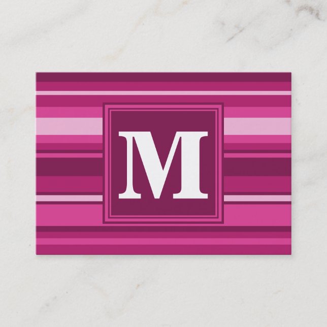 Monogram fuchsia rand visitkort (Framsida)