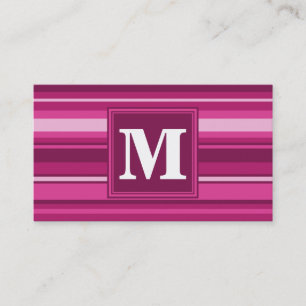 Monogram fuchsia rand visitkort