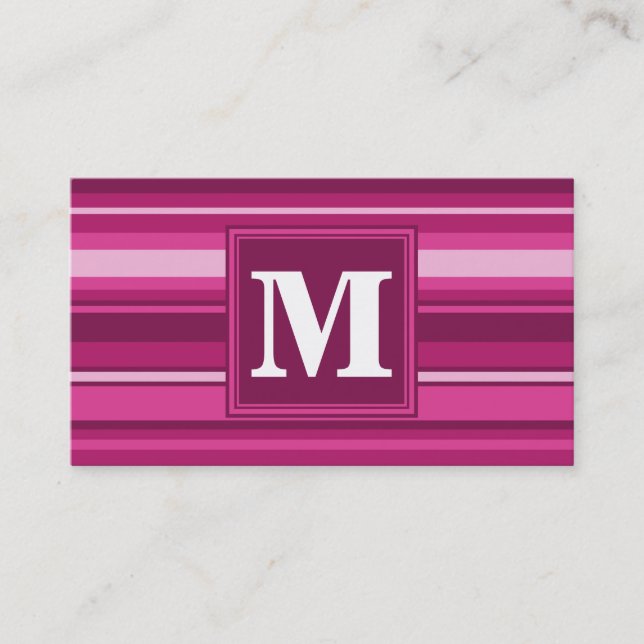 Monogram fuchsia rand visitkort (Framsida)