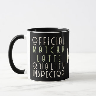 Monogram Funny Black Green Matcha Latte Enthusiast Mugg