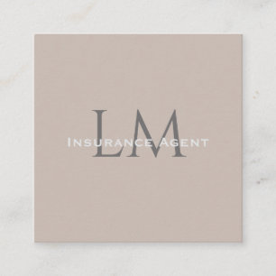 Monogram Fyrkant Klassisk Taupe Visitenkort