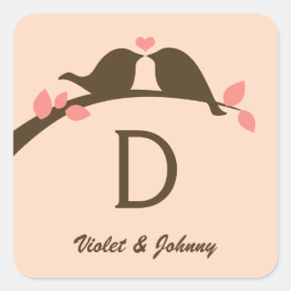 Monogram Fyrkantigt Klistermärke