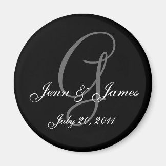 Monogram G Bröllop Bride Groom Date Magnet