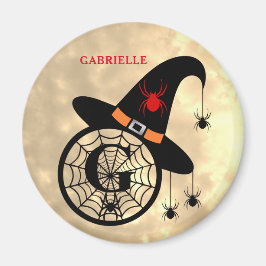 Monogram G Halloween Himlar Witch Spiders Namn Mag Magnet